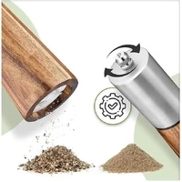 Gold Acacia Wood Pepper Grinder, Manual Multi-Purpose Spice Mill, Kitchen Seasoning Tool thumbnail