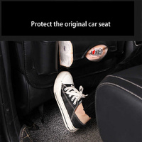 Rose Madder Leather Car Backseat Organizer with Foldable Tray Table & Trash Bag - Multi-functional Car Storage Solution thumbnail