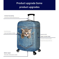 S 18-20 Inch Elastic Luggage Cover with Zipper, Travel Suitcase Protector, Scratch Resistant Luggage Cover thumbnail