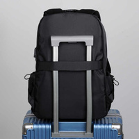 Sky Blue Business Casual Laptop Backpack with USB Charging Port - Travel, Work, and Student Use thumbnail