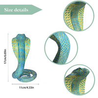 Grey Decorative Resin Cobra Statue - Unique Animal Figurine for Home Decor & Creative Gifts thumbnail