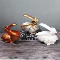 White Pelican Resin Decor Bowl - Unique Key, Candy, and Storage Organizer for Home Decoration thumbnail
