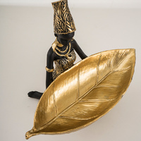Elegant African Woman Resin Tray - Unique Home Decor and Storage Organizer thumbnail