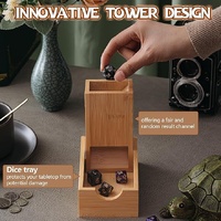Portable Foldable Bamboo Dice Tower Set – Premium Wooden Dice Roller for Tabletop RPG and Board Games thumbnail