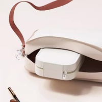 White LED Jewelry Box with Mirror - Smart Light Adjustment and Dual Power Charging for Travel and Home thumbnail