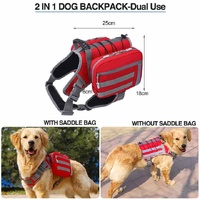 Khaki Dog Tactical Backpack Harness - Adjustable Outdoor Camouflage Saddle Bag for Dogs thumbnail