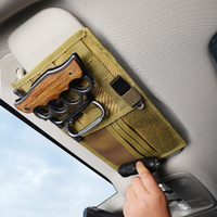 Khaki Car Sun Visor Organizer - Tactical Molle Storage Panel with Multi-Pocket Design thumbnail