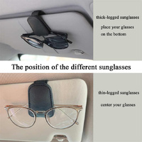 2pcs Beige Car Sun Visor Glasses Holder - Universal Sunglasses Clip for Secure Storage thumbnail
