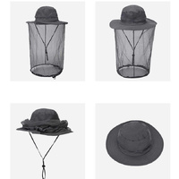 Grey Outdoor Mosquito Net Hat - Sun Protection and Insect Repellent Bucket Hat thumbnail