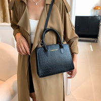 Light Brown Elegant Faux Crocodile Leather Handbag - Stylish Tote Bag with Adjustable Strap thumbnail
