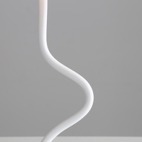 Corrugated Black Lamp Cap Elegant Curved Stem Mushroom Desk Lamp - Adjustable LED Table Light thumbnail