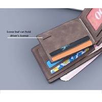 Light Brown Men's Genuine Leather Bifold Wallet - Compact Design with Multiple Card Slots thumbnail