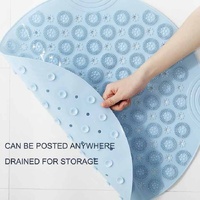 Pink Non-Slip Round Shower Foot Scrubber Mat - Soft Silicone Massage Pad for Foot Cleaning thumbnail