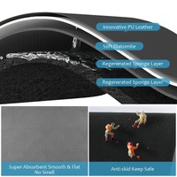 Silver Waterproof Quick-Dry Kitchen Mat - Non-Slip Rubber Base, Absorbent Technology Fabric, 4mm Thick thumbnail