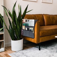 Dark Grey Felt Couch Armrest Organizer - Multifunctional Storage Pouch thumbnail