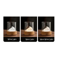 Purple LED Glass Night Light with Mountain Design, USB Rechargeable thumbnail