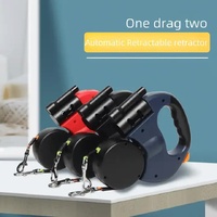 Black Dual Retractable Dog Leash | 2-in-1 Automatic Pet Leash for Walking Two Dogs Simultaneously thumbnail
