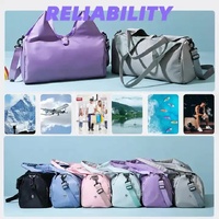 Grey Oxford Fabric Women's Shoulder Bag, Large Capacity Yoga & Gym Bag with Separate Shoe Compartment - Stylish & Functional Sport Bag thumbnail