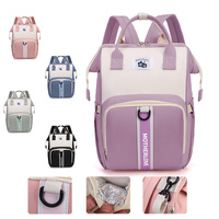 Purple New Large Capacity Mommy Bag – Portable and Lightweight Multi-Function Diaper Backpack, Stylish Baby and Mom Storage Bag thumbnail
