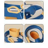 Grey Children's Toilet Trainer Seat – Foldable Potty Ladder with Color Box, Easy-to-Use Toilet Seat for Kids thumbnail