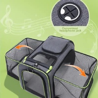 Gray Orange Foldable Portable Pet Carrier Bag - Large Capacity Travel Backpack for Cats and Small Dogs, Expandable Car Pet Bag, Handheld Pet Carrier f thumbnail