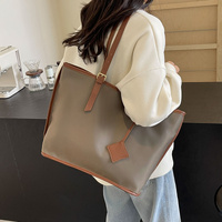 Grey New Large Capacity Tote Bag - Simple, Versatile Handbag for Casual Outings, Lightweight and Stylish thumbnail