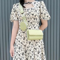 Light Green 2-piece combination new mobile phone shoulder bag niche design one-shoulder messenger bag mobile phone bag multi-function wide shoulder st thumbnail
