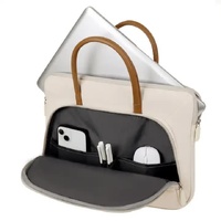 Beige Simple & Stylish Laptop Bag - Elegant Notebook Carrier for Students, Professionals, and Gift Purposes thumbnail