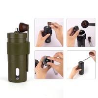 White Portable Stainless Steel Coffee Grinder - Manual Hand-Cranked Coffee Mill, Heavy-Duty Burr Grinder for Fresh Coffee Beans thumbnail