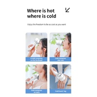 White Outdoor Handheld Cooling Fan – Mini Macaron Portable Desk Fan with Carabiner, Ideal for Home, Travel, and Hiking thumbnail