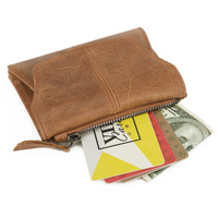 Light Brown Genuine Leather Women's Wallet - Multifunctional Coin & Card Holder, Fashionable Card Box in Top-Grade Cowhide thumbnail