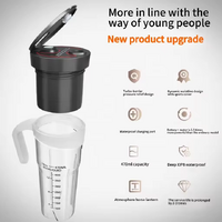 Black Portable Juicer - Rechargeable Outdoor Travel Juice Cup with Six Blades, Multifunctional Smoothie Maker thumbnail