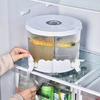 Water Bottle + 4 Cups+Tray Large Capacity Rotating Beverage Dispenser with Faucet, Multi-Compartment Refrigerator Water Jug for Juice, Tea, and Drinks thumbnail
