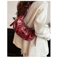 Red Elegant Bowknot Design Shoulder Bag - Chic Underarm Dumpling Bag for Trendy Looks thumbnail