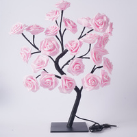LED Rose Flower Tree Light with Detachable Base and USB Switch – Decorative Night Light for Home Décor thumbnail