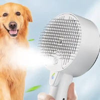 White Pet Grooming Spray and Massage Brush | One-Click Hair Removal Comb for Cats & Dogs | UV Sterilization for Mites Control thumbnail