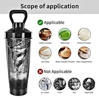 Black Portable Electric Shaker Bottle with LED Light, 550ml Sports Protein Mixer Cup for Gym and Travel thumbnail