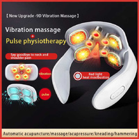 White Portable Electric Neck Massager – Intelligent Pulse Therapy with Heat and 4 Massage Heads thumbnail