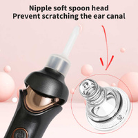 Black Electric Earwax Removal Tool - LED Light Ear Cleaner for Adults and Kids, USB Rechargeable with Multiple Tips thumbnail
