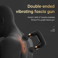 White Dual-Head Mini Massage Gun - Portable Professional Muscle Relaxation Device with 5-Speed Adjustment for Deep Tissue Recovery and Pain Relief thumbnail