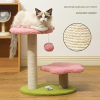 Blue Compact Cat Climbing Frame with Dual-Level Sisal Posts and Playful Design - Perfect for Scratching and Jumping thumbnail