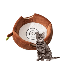M Convertible Tree Stump Cat Bed - Foldable, Dual-Use, Four-Season Pet Nest with Double Doors thumbnail