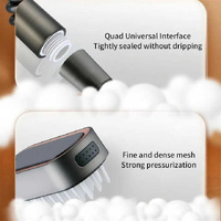 White Handheld Shower Head with Silicone Brush and Massage Function - High-Pressure Water Spray thumbnail