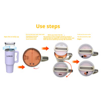 Turquoise 40oz Silicone Dual-Chamber Cup Separator - Food-Grade Drink Divider, Cold Drink Mug with Separate Compartments, BPA-Free Silicone Liner for  thumbnail