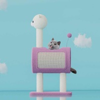 Yellow Chicken-Theme Cat Tree with Tunnel - Multi-Functional Cat Scratching Post and Playhouse thumbnail