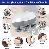 White Mini Electric Head Massager - Portable 3D Massage Device, Waterproof, Multifunctional Relaxation & Pet Care, Rechargeable, 6 Techniques & 3 Mode thumbnail