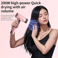 White Wireless Hair Dryer with Cold & Hot Air, Portable Large-Capacity Rechargeable Ionic Dryer, Fast-Drying, Lightweight and Compact for Home and Tra thumbnail