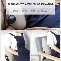 Grey Portable Press-to-Inflate Travel Lumbar Cushion – Lightweight, Supportive Backrest for Flights, Trains, and Office Use thumbnail