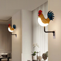 Silver USB Rechargeable Rooster Wall Lamp with Sound, Aromatherapy, and Decorative Design - Creative Nightlight for Bedroom and Corridor thumbnail