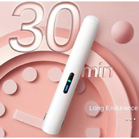 White Portable Mini Wireless Hair Straightener - USB Rechargeable, 2-in-1 Curling & Straightening Iron, Adjustable 3-Temperature Settings , 20s Fast H thumbnail